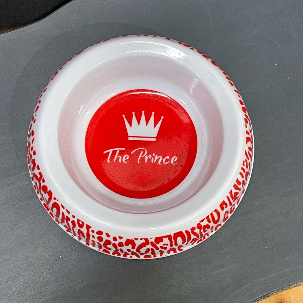 Prince Red and White Pet Bowl